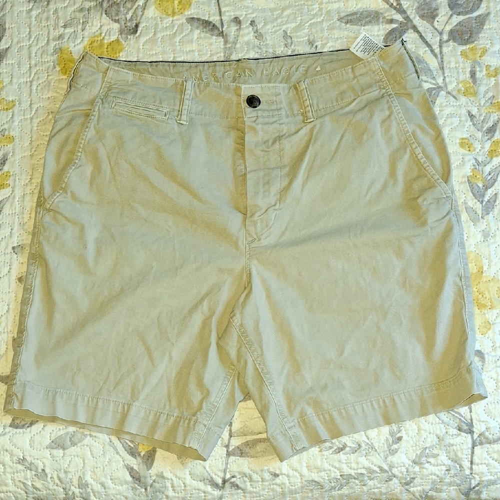 American Eagle Outfitters Light Khaki Flat Front Shorts